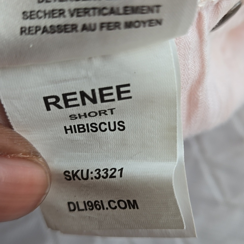 DL1961 Renee Cutoff Denim Shorts In Hibiscus Pastel Pink - Picture 6 of 12